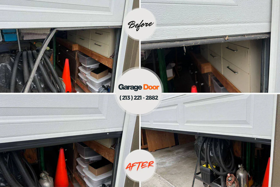Before and after: garage door repair Penn Wynne, PA